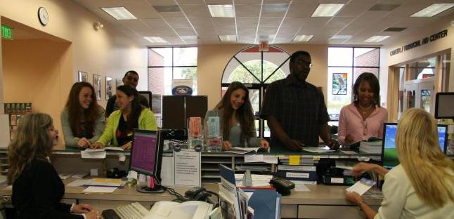 Photo of students at registration